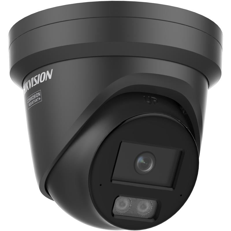 Hikvision DS-2CD2387G3-LI2UY(2.8mm)(BLACK) Pro Series 8MP Smart Hybrid Light with ColorVu Turret IP Camera, 2.8mm Fixed Lens, IP67, Black