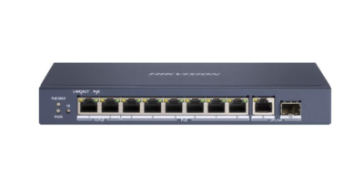 DS-3E0510HP-E, Hikvision Gigabit PoE Switch unmanaged, 8 poorts