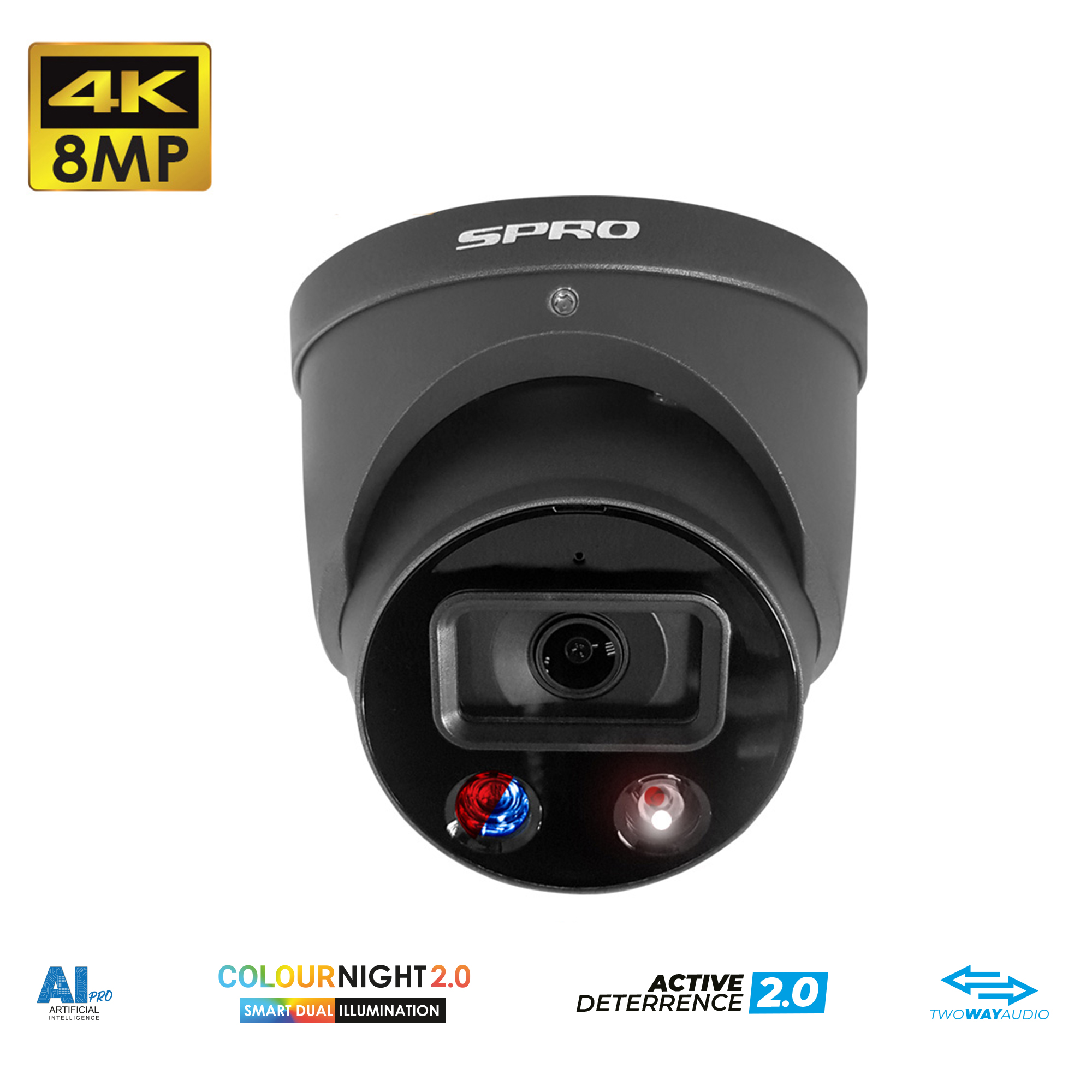 DHIPD80/28LRG/30-D-V3 SPRO 8MP IP Smart Active Deterrence